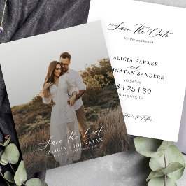 おしゃれでモダンな写真の結婚式、節約できるウェディングのSave the Date