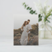 おしゃれでモダンな写真の結婚式、節約できるウェディングのSave the Date (スタンド正面)