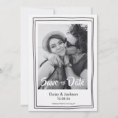 おしゃれでモダンな写真付き結婚式の招待状(Save The Date) セーブザデート (正面)