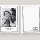 おしゃれでモダンな写真付き結婚式の招待状(Save The Date) セーブザデート