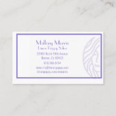 おしゃれでモダンな紫色のメイク/ヘアスタイリスト 名刺 (裏面)