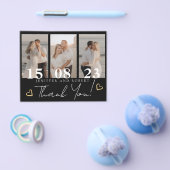 おしゃれでモダンな結婚式の感謝カード フォトコラージュ チラシ (シングル)