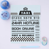 おしゃれでモダン、料金一覧付きのタクシー会社 チラシ (シングル)