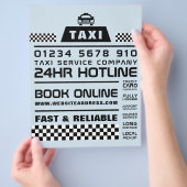 おしゃれでモダン、料金一覧付きのタクシー会社 チラシ (手)