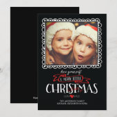 おしゃれでユニークなクリスマスカードを今年は贈ろう。家族や友達が喜ぶこと間違いなし。現代風のデザイン シーズンカード (正面/裏面)