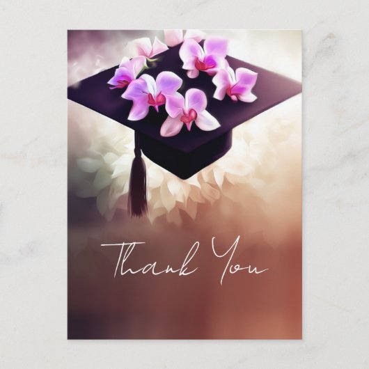 おしゃれでユニークな卒業式の感謝を伝えるポストカード 案内ポストカード (正面)