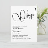 おしゃれでユーモアな「うっかり！」延期結婚式カード 招待状 (スタンド正面)