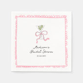 おしゃれで個性的なマティーニの絵のウェディングシャワーの招待状 スタンダードカクテルナプキン (正面)