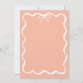 おしゃれで個性的な手描きリボン ベイビーシャワー 招待状 (裏面)