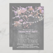 おしゃれで可愛いイルミネーションのエンゲージメントパーティー 招待状 (正面/裏面)