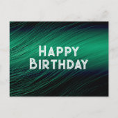 おしゃれで大胆なグリーンの誕生日メッセージ ポストカード (正面)