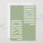 おしゃれで大胆な名前のタイポグラフィー ウルトラモダンウェディング 招待状 (正面)