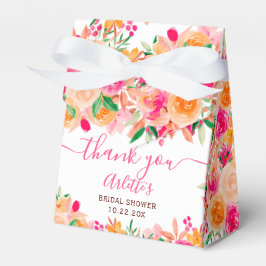 おしゃれで大胆な秋の花の水彩画を使ったウェディングシャワーのお祝い フェイバーボックス
