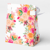 おしゃれで大胆な秋の花の水彩画を使ったウェディングシャワーのお祝い フェイバーボックス (裏面サイド)