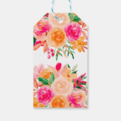 おしゃれで大胆な秋の花の水彩画を使った結婚前お披露目パーティー ギフトタグ (裏面)