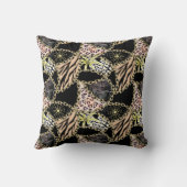 おしゃれで抽象的な鎖と虎の皮。 クッション (裏面)