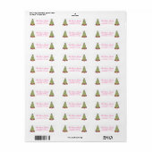 おしゃれで明るいゴージャスなクリスマスツリーの住所 ラベル (フルシート)