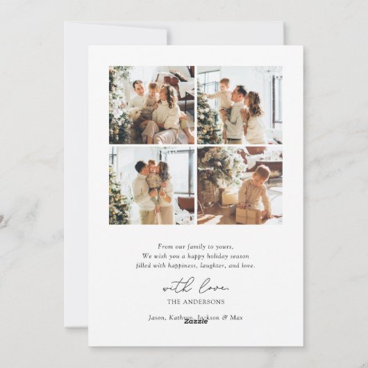 おしゃれで明るい現代のミニマル写真 シーズンカード (裏面)