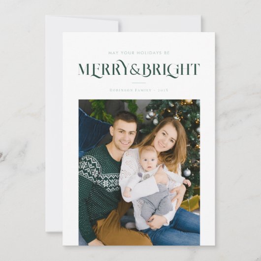 おしゃれで明るい青いクリスマスホリデーカード シーズンカード (正面)