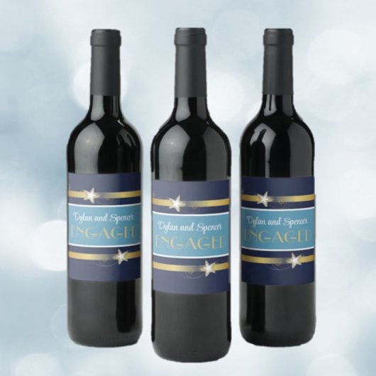 おしゃれで楽しいエンゲージメントパーティー ワインラベル
