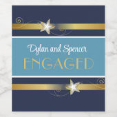 おしゃれで楽しいエンゲージメントパーティー ワインラベル (シングルラベル)