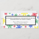 おしゃれで楽しいオールインクルーシブな3枚の写真付きプライマリーカラー シーズンカード (裏面)