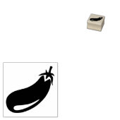 おしゃれで楽しいナスのアート ミニ ラバースタンプ (押印)