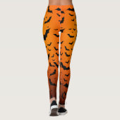 おしゃれで楽しいハロウィン限定のスタイリッシュコウモリ柄  レギンス (裏面)