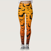 おしゃれで楽しいハロウィン限定のスタイリッシュコウモリ柄  レギンス (正面)