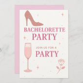 おしゃれで楽しいブライズパーティー招待状のデザイン 招待状 (正面/裏面)