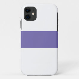 おしゃれで楽しいモダンなペリウィンクルパープルと白のストライプ iPhone 11 ケース