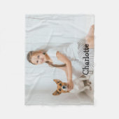 おしゃれで楽しいモダンな写真パーソナライズドモノグラム フリースブランケット (正面)
