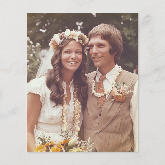 おしゃれで楽しい50周年結婚記念日の写真招待状 (裏面)