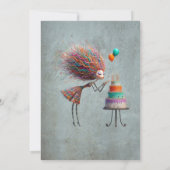 おしゃれで気まぐれな誕生日の女の子 招待状 (裏面)