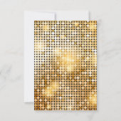 おしゃれで洗練されたレトロディスコゴールドメタリックウェディング 招待状 (裏面)