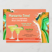 おしゃれで現代的なマルグリータパーティー 招待状 (正面/裏面)