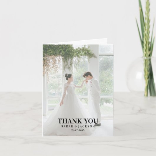 おしゃれで簡単なスクリプト サンキューカード (正面)