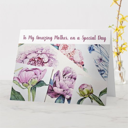 おしゃれで素敵な母の愛の水彩画の花 カード (黄色い花)