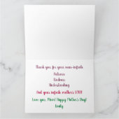 おしゃれで素敵な母の愛の水彩画の花 カード (内部)