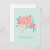 おしゃれで美しい花のデザイン サンキューカード (正面/裏面)