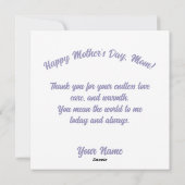 おしゃれで花柄の母の日のカードにオリジナルの写真を シーズンカード (裏面)