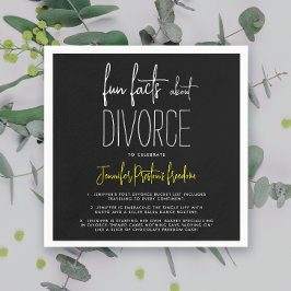 おしゃれで遊び心のある黒と白の離婚パーティー豆知識 ナプキン スタンダードカクテルナプキン