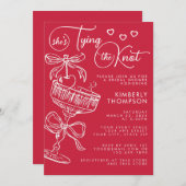 おしゃれで遊び心のある「彼女は結婚する」ブライズシャワー 招待状 (正面/裏面)