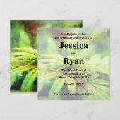 おしゃれで非伝統的なマリファナのウェディングデザイン 招待状 (正面/裏面)