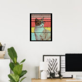 おしゃれで面白いかわいい猫のビンテージ ポスター (ホームオフィス)