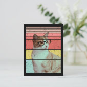 おしゃれで面白いかわいい猫のビンテージ ポストカード (スタンド正面)