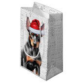 おしゃれで面白いドーベルマン好きのためのクリスマス スモールペーパーバッグ (正面アングル)