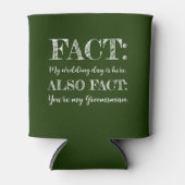 おしゃれで面白い事実：仲間の結婚式の提案 - ダークグリーン 缶クーラー (正面)