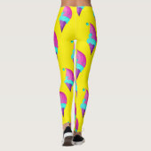 おしゃれで鮮やかなピンクとイエローのアイスクリーム柄 レギンス (裏面)