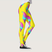 おしゃれで鮮やかなピンクとイエローのアイスクリーム柄 レギンス (右)